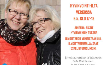 Hyvinvointi-illat verkossa mielenterveysomaisille ja omaishoitajille